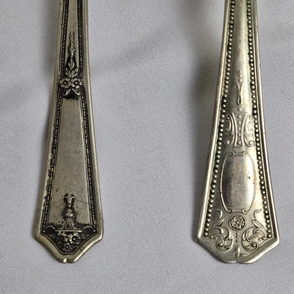 Serving Spoon & Fork, Rogers Nickel Silver Spoon, R.C.C.O Bouquet Plate Fork Vtg